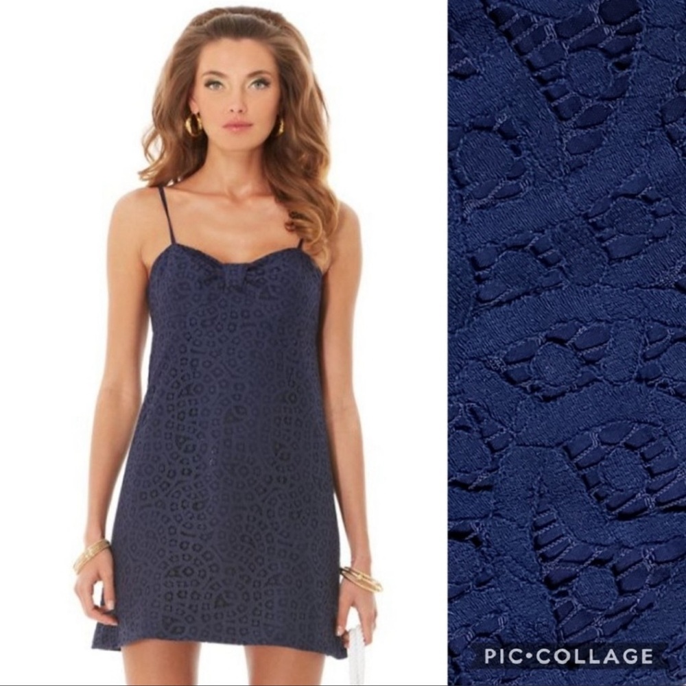 Lilly Pulitzer True Navy Blue Karina Lace Dress